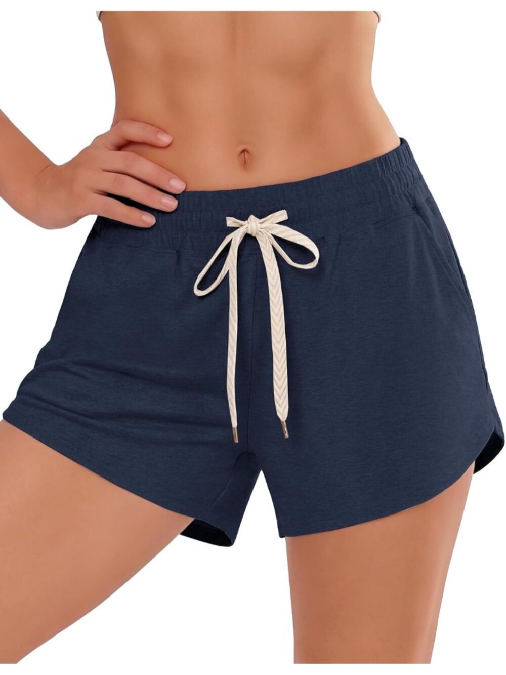 Women's Light Blue Athletic Shorts High Waisted Black Running SweatShorts Summer
